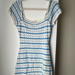 Hollister Blue and White Striped Mini Dress